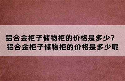 铝合金柜子储物柜的价格是多少？ 铝合金柜子储物柜的价格是多少呢